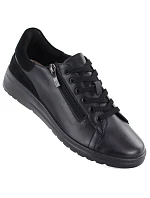 Dámské černé kožené polobotky na zip model 22068866 - Potocki