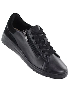 Dámské černé kožené polobotky na zip model 22068866 - Potocki