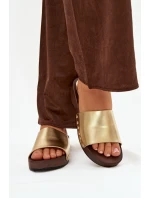 Dámské žabky se zlatými sponkami Terissa