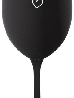 PŘEMLUVILA MĚ - černá sklenice na víno 350 ml