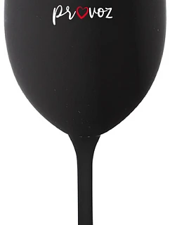 TATÍNEK OFF-SALE - čierny pohár na víno 350 ml