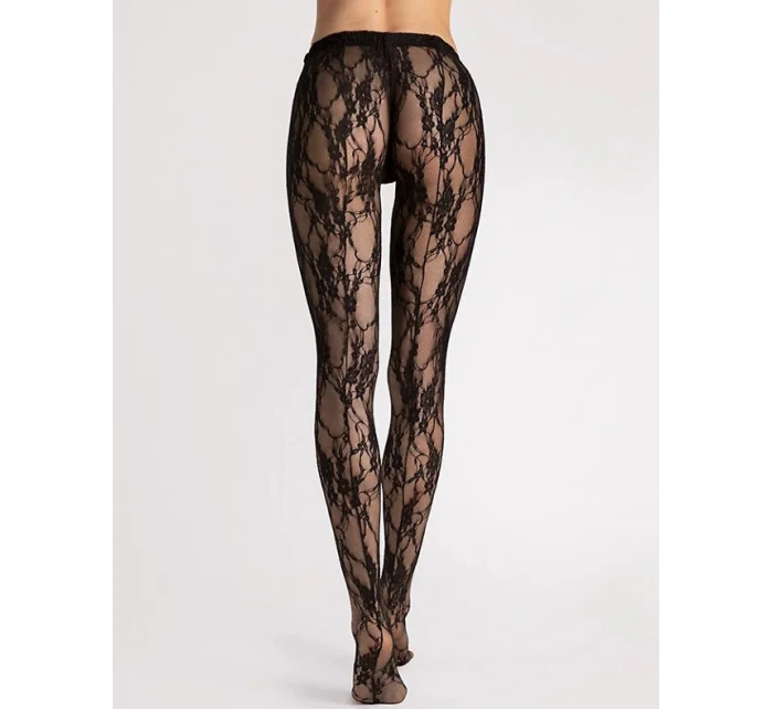Dámske pančuchy Donatella I 5000 Black Pattern - Fiore