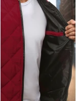 Pánska prešívaná bunda bomber bordová TX2209