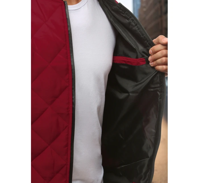 Pánska prešívaná bunda bomber bordová TX2209