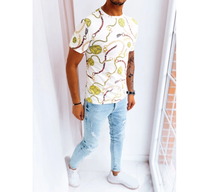 Pánské bílé tričko s potiskem Dstreet model 21968789 - FashionStreet