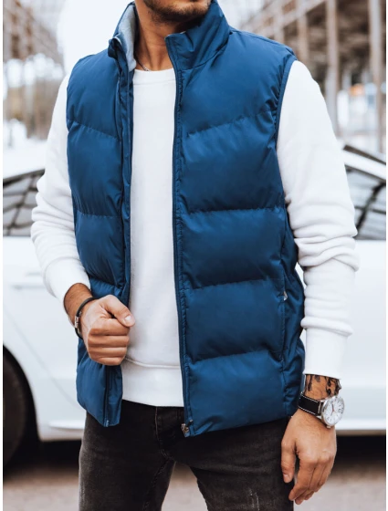 Pánská prošívaná modrá vesta Dstreet model 21971582 - FashionStreet