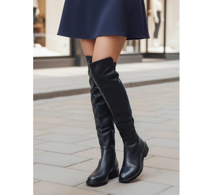 Dámské vysoké kozačky tmavě modré Dstreet model 21994447 - FashionStreet