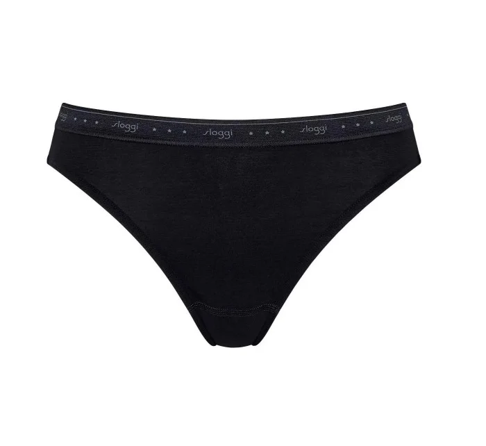 Dámské kalhotky 24/7 100 Tai 3P - BLACK - černá 0004 - SLOGGI