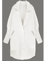 Dlouhý vlněný přehoz přes oblečení typu "alpaka" v barvě ecru model 21472287 - MADE IN ITALY