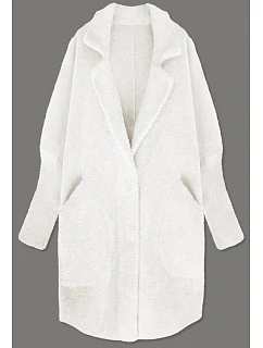 Dlouhý vlněný přehoz přes oblečení typu "alpaka" v barvě ecru model 21472287 - MADE IN ITALY