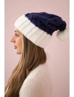 Milano fleecová čiapka K203 tmavo fialová+ecru