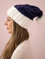 Milano fleecová čiapka K203 tmavo fialová+ecru