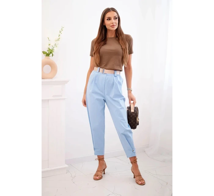 Kalhoty Summer Punto se zapínáním na nohavice modrý