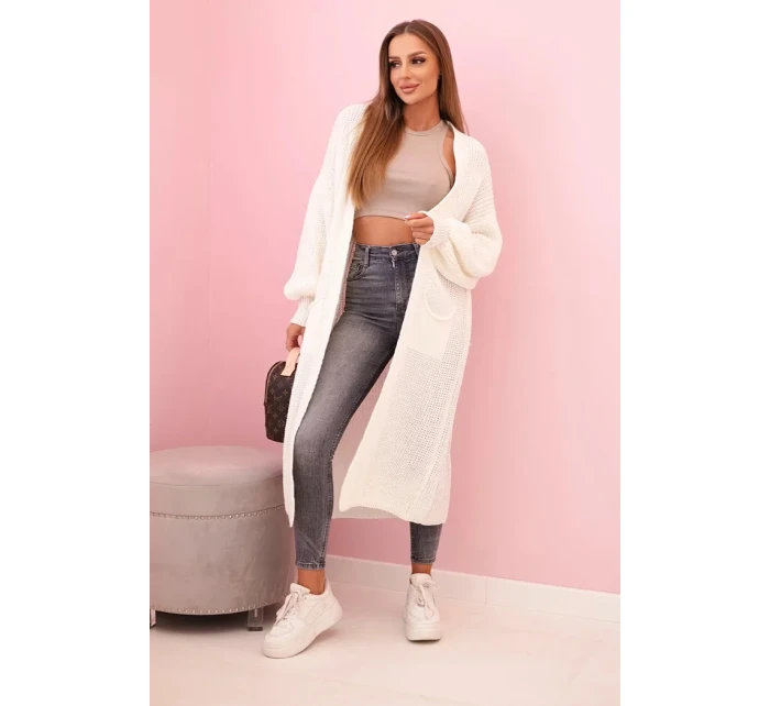 Dlhý sveter ecru