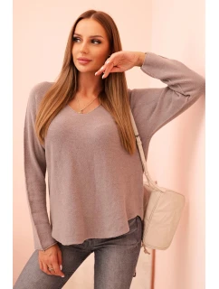 Dámsky viskózový sveter s výstrihom do V Fango