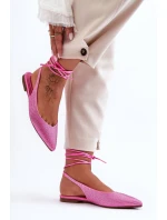 Dámské baleríny s kamínky zdobené růžové model 21629418 - Boto