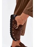 z semiše na platformě s a přezkou Big Star Čokoládové model 22100931 - Big Star Shoes