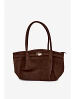 Shopper kabelka z eko semiše čokoládová model 22111634 - Flora&Co