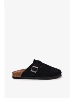 Dámske semišové papuče s prackou Big Star - čierne