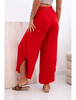 Dámské viskózové kalhoty model 22383587 červený - Kesi