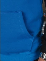 Pánska základná mikina s kapucňou modrá FashionStreet BX5893