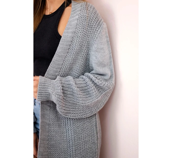 Svetr dlouhý kardigan šedý