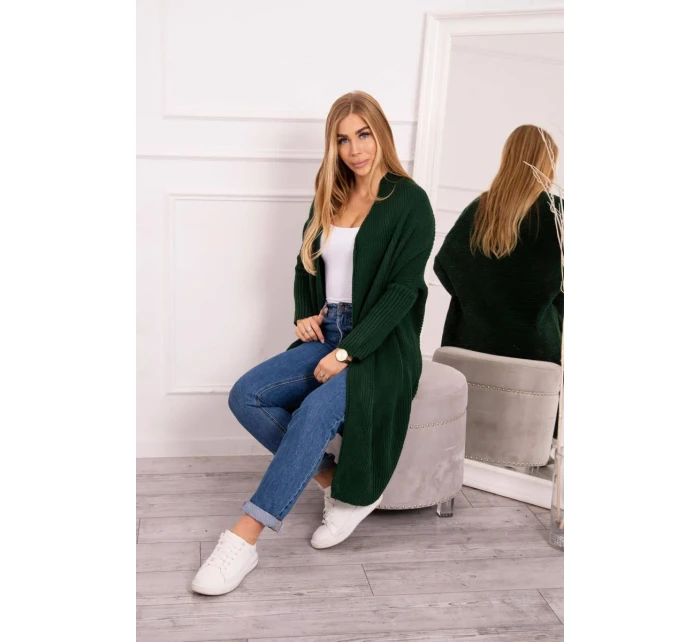 Svetr s netopýřími rukávy tmavě zelený