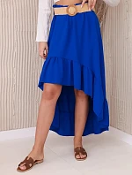 Sukňa s dlhším zadným dielom v chrpovo modrej farbe