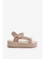 Dámské sandály na platformě Big Star model 21652658 béžové - Big Star Shoes Dámské sandály na platformě Big Star model 21652658 béžové - Big Star Shoes