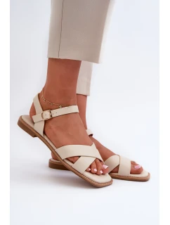 Dámské Ploché Sandály Z  Beige model 21664339 - S.Barski