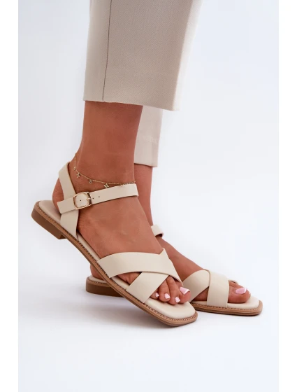 Dámské Ploché Sandály Z  Beige model 21664339 - S.Barski