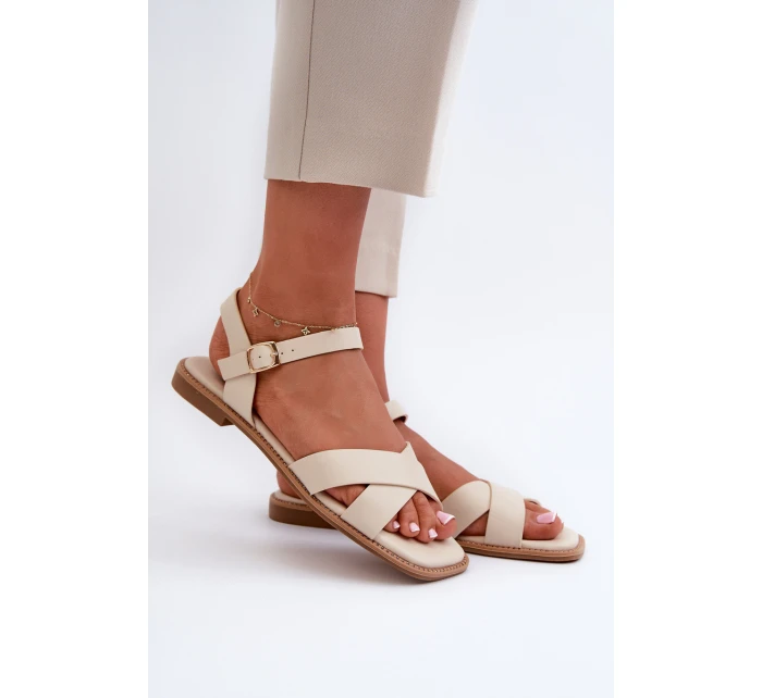 Dámské Ploché Sandály Z  Beige model 21664339 - S.Barski