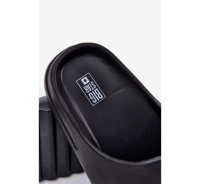 Piankowe Klapki Męskie Z Logo Big Star RR174A012 Czarne