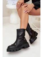 Ocieplane Botki Damskie Na Zamek Z Ozdobami Czarne Thavira Ocieplane Botki Damskie Na Zamek Z Ozdobami Czarne Thavira