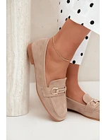 Mokasiny Loafersy Dámské S Ozdobným Prvkem Béžové Evelora Mokasiny Loafersy Dámské S Ozdobným Prvkem Béžové Evelora