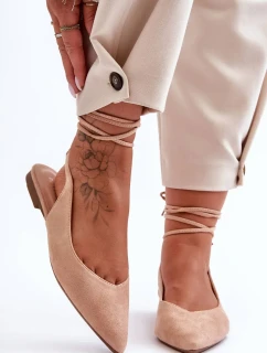 Dámské semišové baleríny nude Lilly Ann