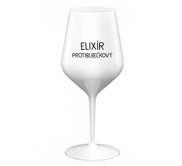 ELIXÍR PROTIBLBEČKOVÝ - biely nerozbitný pohár na víno 470 ml