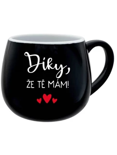 ĎAKUJEM, ŽE ŤA MÁM! - čierny keramický hrnček 300 ml