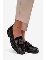Lakované dámske mokasíny HY52-546 black - S.Barski