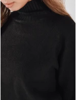Dámský svetr s polovičním rolákem černý Dstreet model 21991033 - FashionStreet Dámský svetr s polovičním rolákem černý Dstreet model 21991033 - FashionStreet