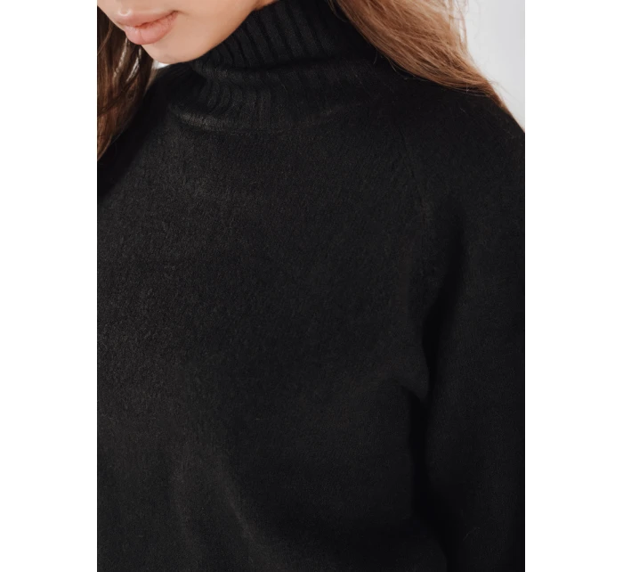 Dámský svetr s polovičním rolákem černý Dstreet model 21991033 - FashionStreet Dámský svetr s polovičním rolákem černý Dstreet model 21991033 - FashionStreet