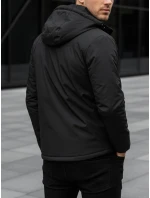 Pánská zimní bunda s kapucí černá model 21995627 - Dstreet