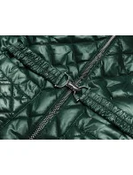 Tmavě zelená prošívaná dámská bunda s páskem model 17099027 - BH FOREVER Tmavě zelená prošívaná dámská bunda s páskem model 17099027 - BH FOREVER