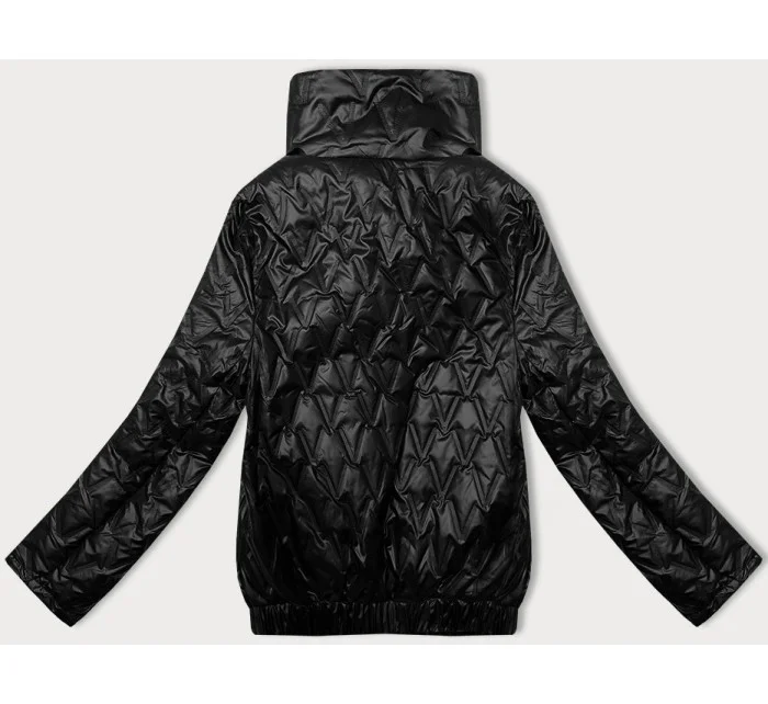 Krátká černá dámská bunda se lemem na spodním  model 20833108 - S'WEST