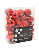 DEKORATÍVNE PLASTOVÉ OZDOBY BEZPEČNÉ 40KS ČERVENÁ SĽUDA