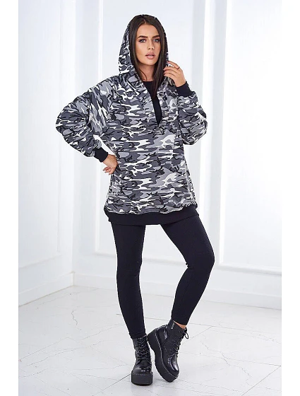 3dílná souprava  top a legíny šedá + černá model 18970351 - K-Fashion