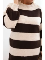 Dámske Plus veľkosť pruhované pletené sukne Camel