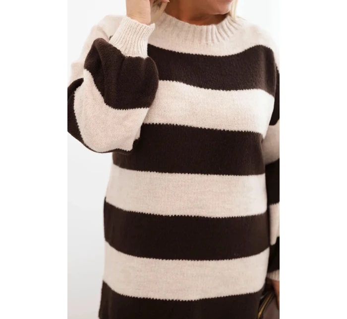 Dámske Plus veľkosť pruhované pletené sukne Camel