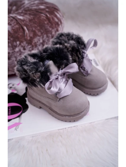 Dětské Kotníkové Boty Zateplené Šedé model 21523547 - Boto