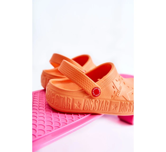 Dziecięce Lekkie Klapki Kroksy Big Star II375008 Pomarańczowe